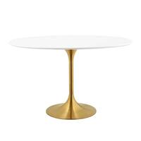 Lippa 48" Oval Dining Table - Gold White