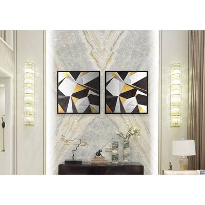 Chic Home Geo France 2 Piece Set Framed Wall Art Giclee Print - Multi-color