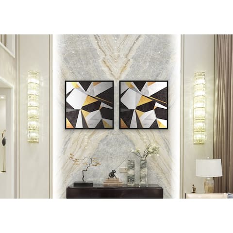 Chic Home Geo France 2 Piece Set Framed Wall Art Giclee Print - Multi-color