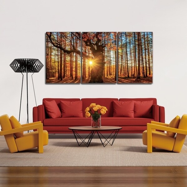 Chic Home Botanical Forest 3 Piece Set Wrapped Canvas Wall