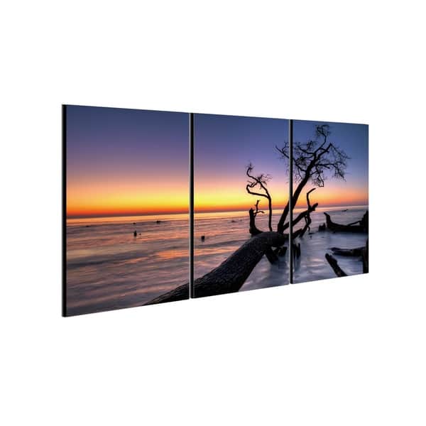 Chic Home Hawaii Sunset 3 Piece Set Wrapped Canvas Wall Art Multi Color Overstock 25442656