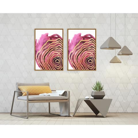 Chic Home Golden Petal 2 Piece Set Framed Wall Art Giclee Print - Multi-color
