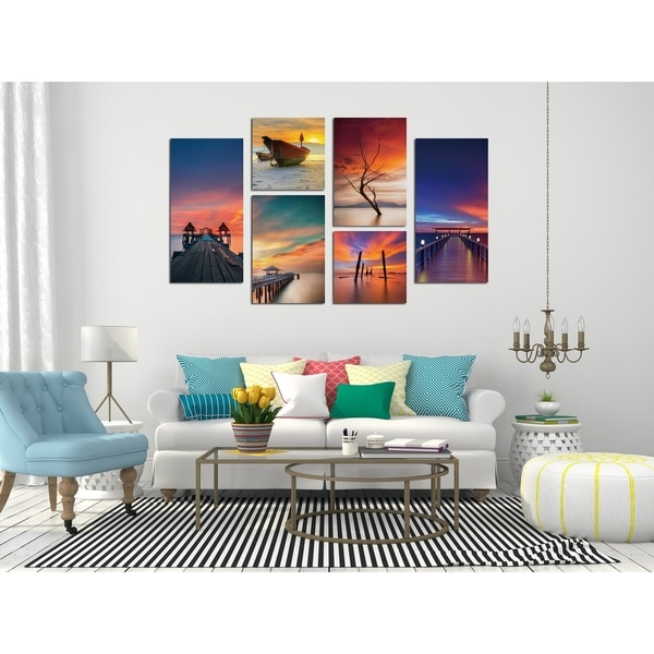 Chic-Home-Ocean-View-6-Piece-Set-Wrapped-Canvas-Wall-Art-...