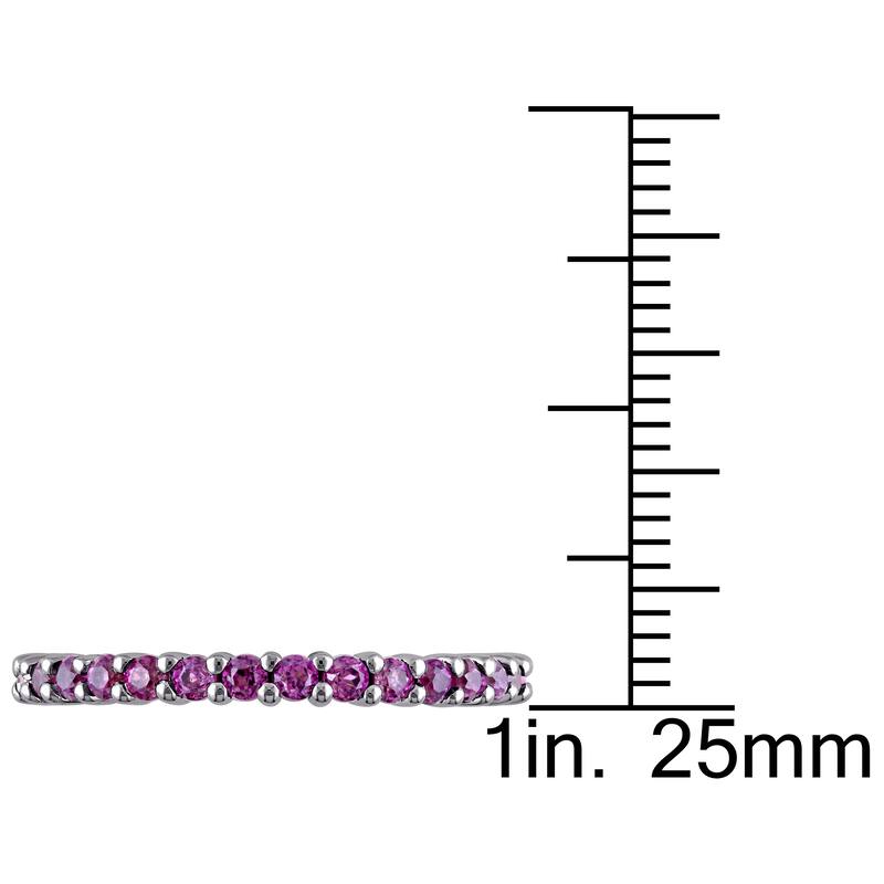 Miadora 14k White Gold Rhodolite Stackable Eternity Band Ring