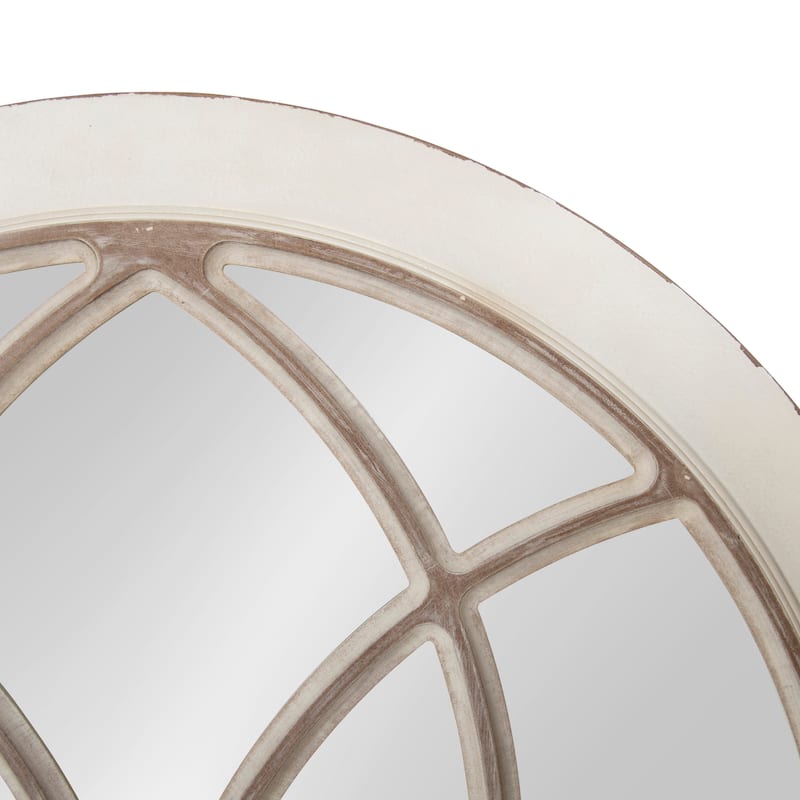 Kate and Laurel Nikoletta Large Windowpane Arch Mirror - White - 31x44