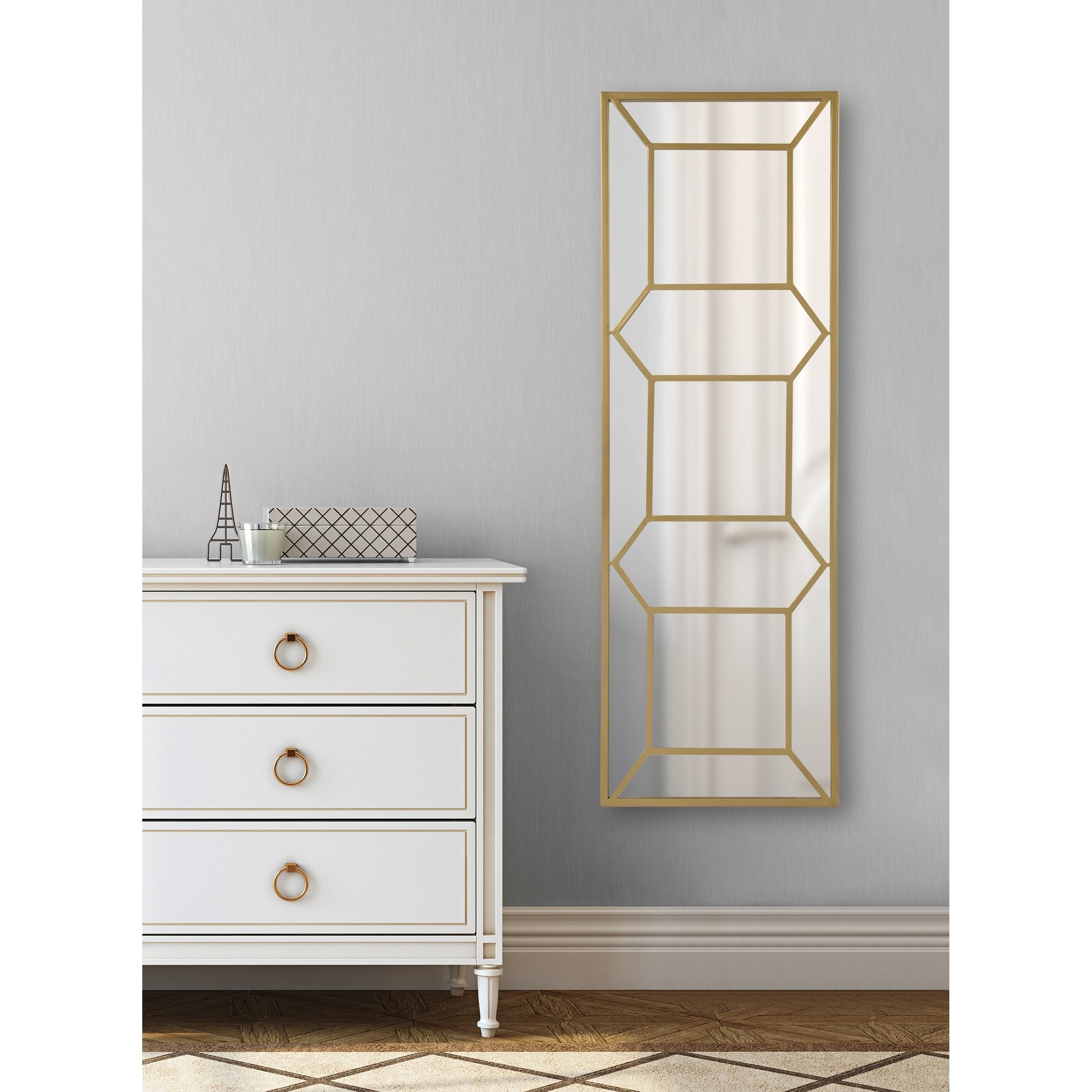 Shop Kate And Laurel Nahla Metal Framed Wall Mirror 18x54 On