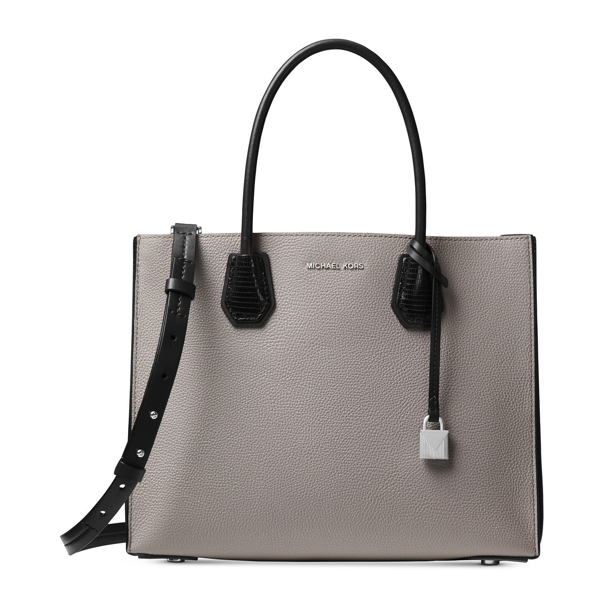 michael kors mercer large leather tote pearl grey