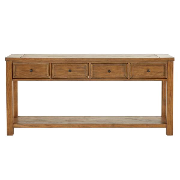 Shop Myers Natural Finish 4 Drawer Sofa Table By Inspire Q Artisan