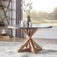 preview thumbnail 1 of 6, Albee Round Stainless Steel Top Dining Table with Poplar X-base by iNSPIRE Q Artisan - Round Stainless Steel Dining Table