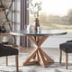 preview thumbnail 2 of 6, Albee Round Stainless Steel Top Dining Table with Poplar X-base by iNSPIRE Q Artisan - Round Stainless Steel Dining Table