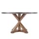 preview thumbnail 4 of 6, Albee Round Stainless Steel Top Dining Table with Poplar X-base by iNSPIRE Q Artisan - Round Stainless Steel Dining Table