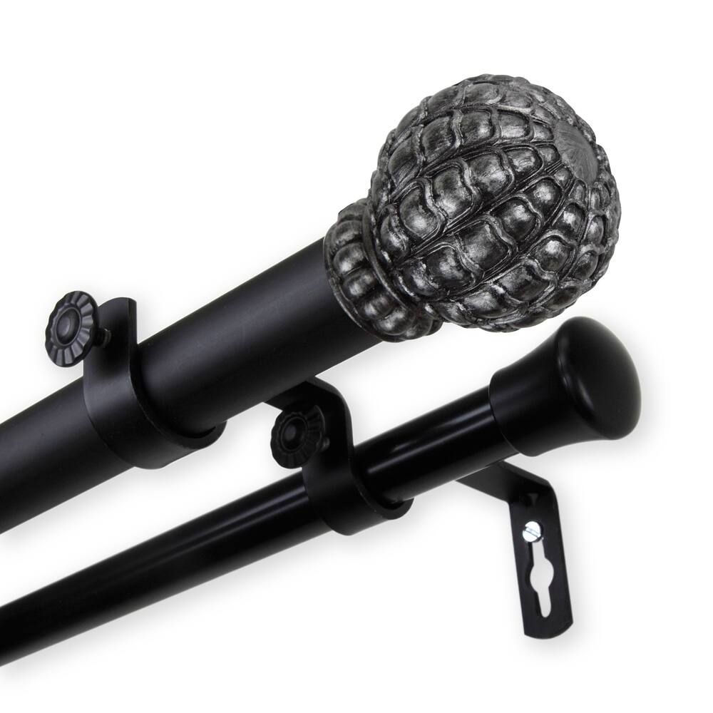 InStyleDesign Gradient 1 inch Diameter Adjustable Double Curtain Rod