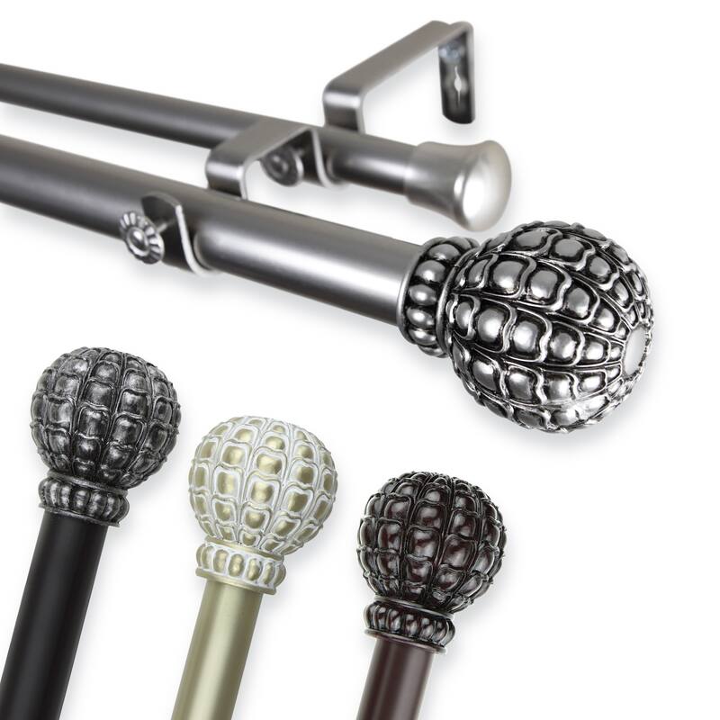 InStyleDesign Gradient 1 inch Diameter Adjustable Double Curtain Rod