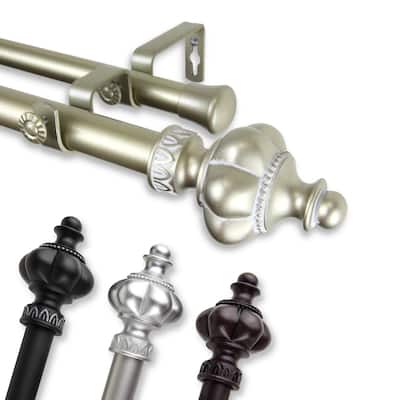 InStyleDesign Revel 1 inch Diameter Adjustable Double Curtain Rod