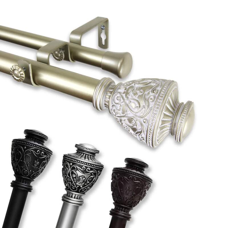 Copper Grove Vayk Adjustable Double Curtain Rod (1 in. Dia.)