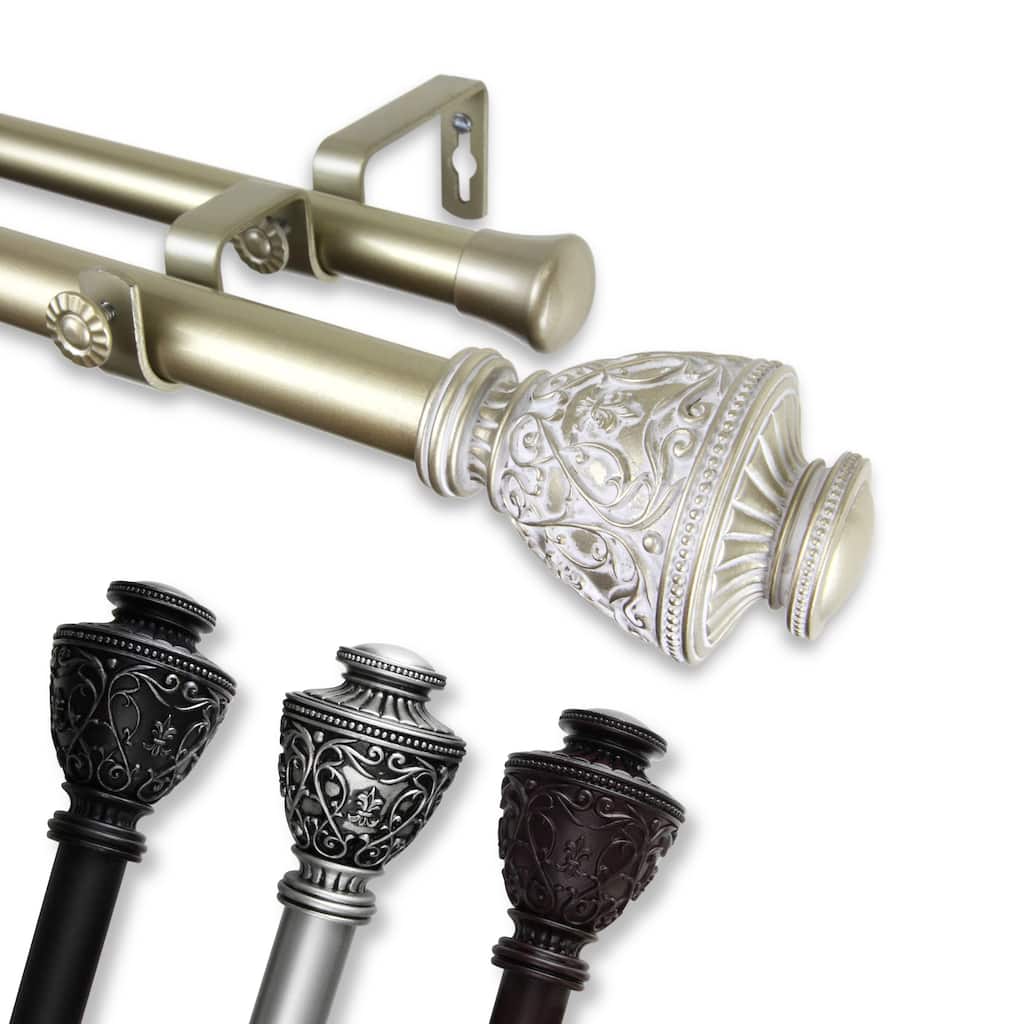 Copper Grove Vayk Adjustable Double Curtain Rod (1 in. Dia.)