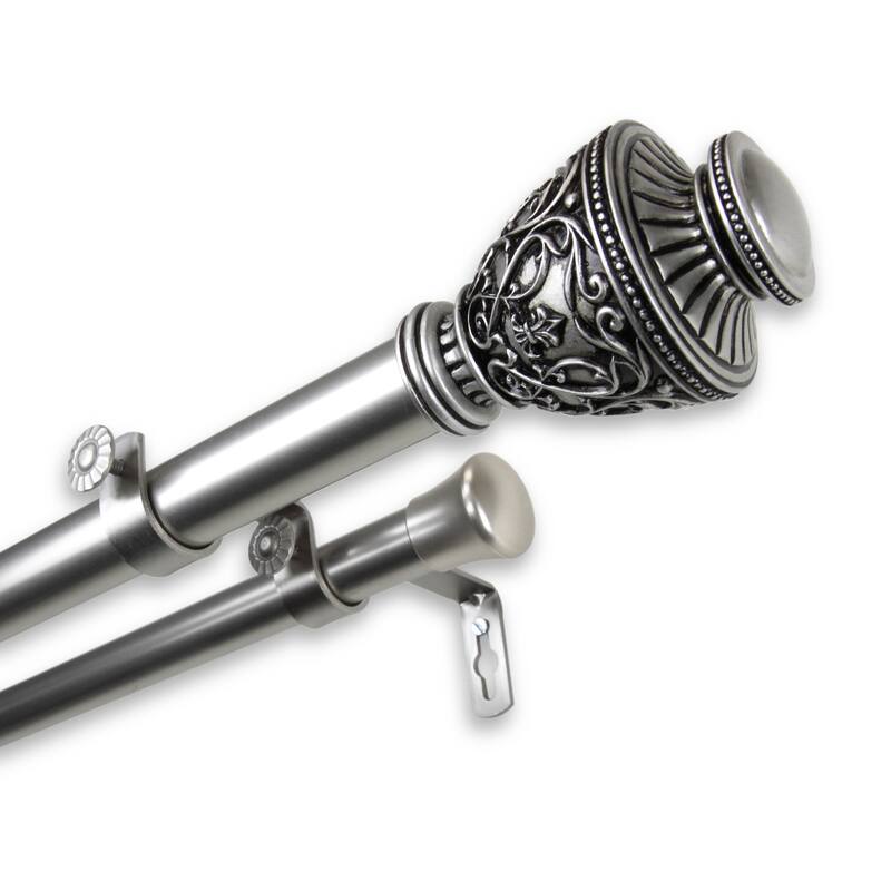 Copper Grove Vayk Adjustable Double Curtain Rod (1 in. Dia.) - 160 to 240 inches - satin nickel