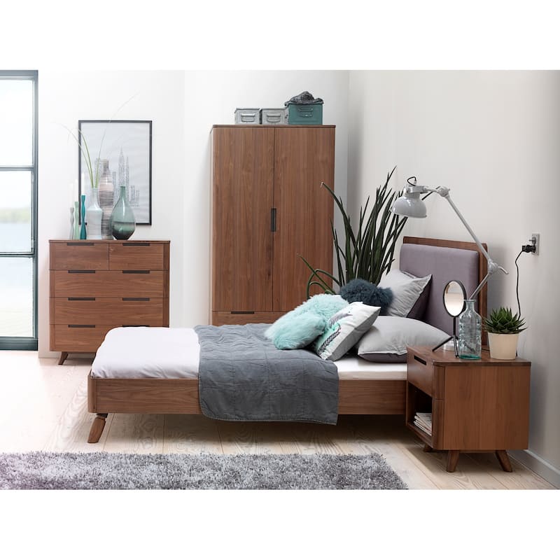Rye Studio Kirkwood American Walnut Mid Century Modern King Platform Bed