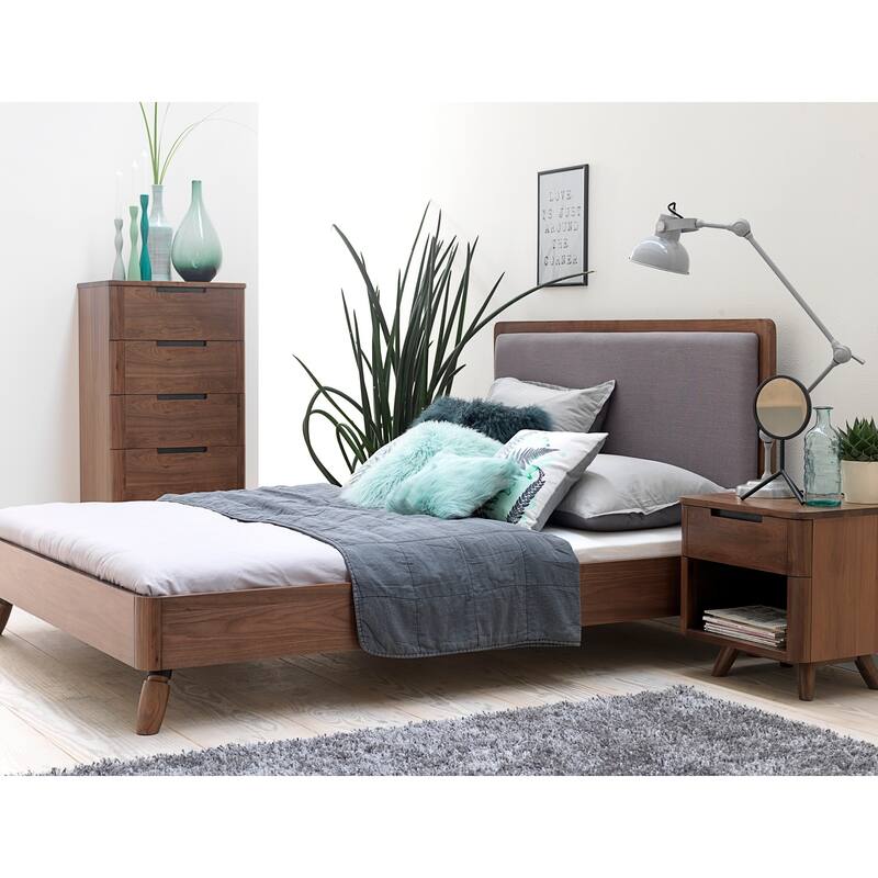 Rye Studio Kirkwood American Walnut Mid Century Modern King Platform Bed