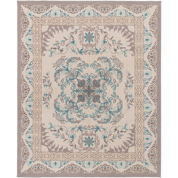 ECARPETGALLERY Flat-weave Tamar Light Grey Wool Sumak - 7'9 x 9'9