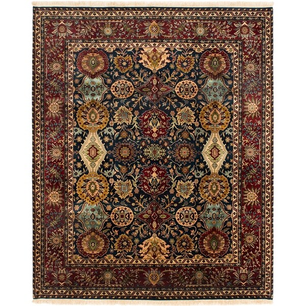 ECARPETGALLERY Hand-knotted Jamshidpour Dark Green Wool Rug - 8'0 x 9'10