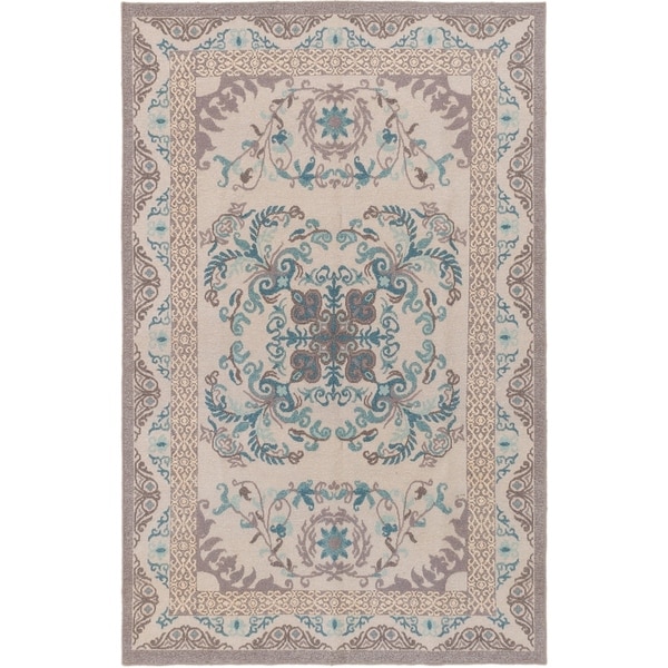 ECARPETGALLERY Flat-weave Tamar Light Grey Wool Sumak - 5'6 x 8'6