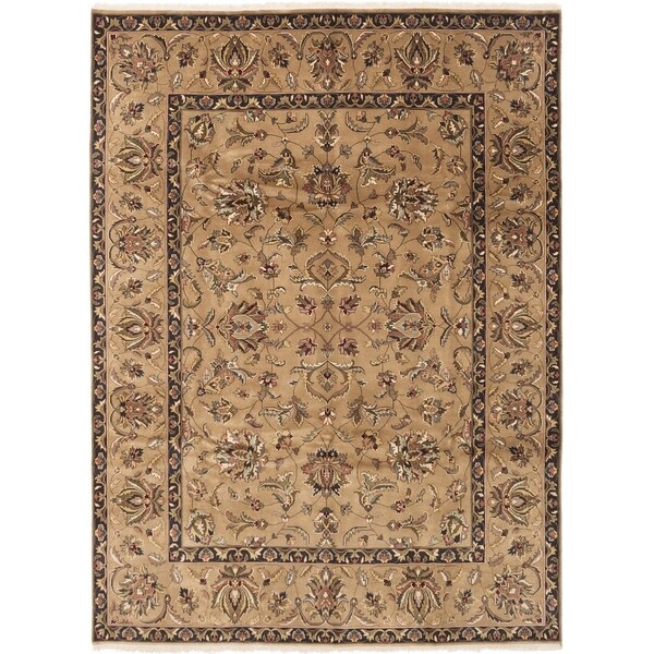 ECARPETGALLERY Hand-knotted Finest Agra Jaipur Tan Wool Rug - 8'6 x 11'6