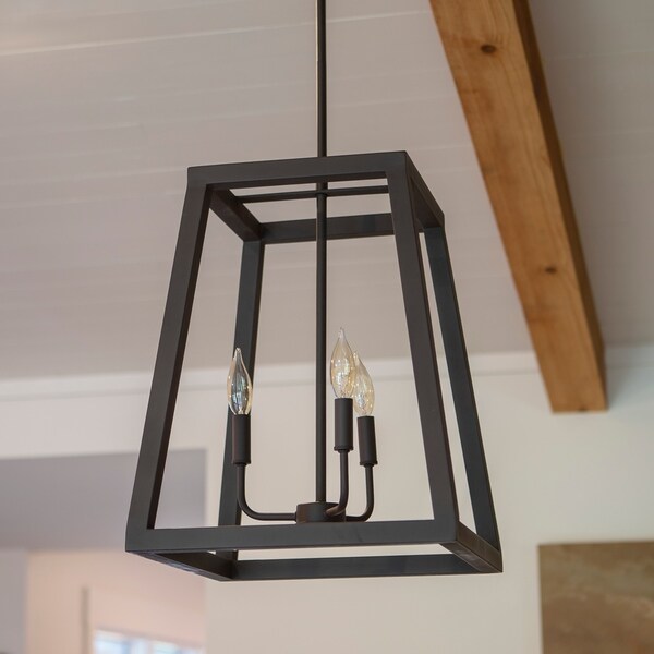 black metal open architecture pendant light