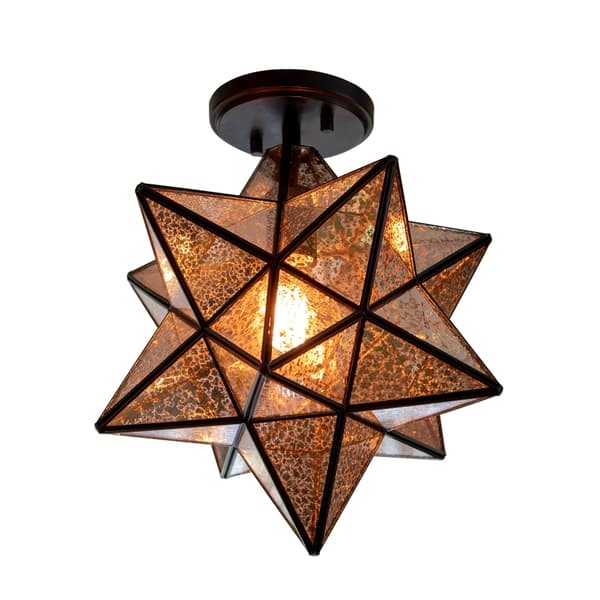 Shop Star Shaped One Light Semi Flush Pendant On Sale