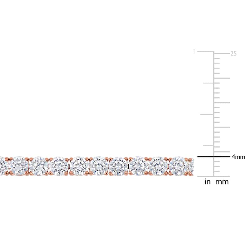 Miadora Rose Plated Sterling Silver 46 1/3ct TGW Cubic Zirconia Tennis Necklace