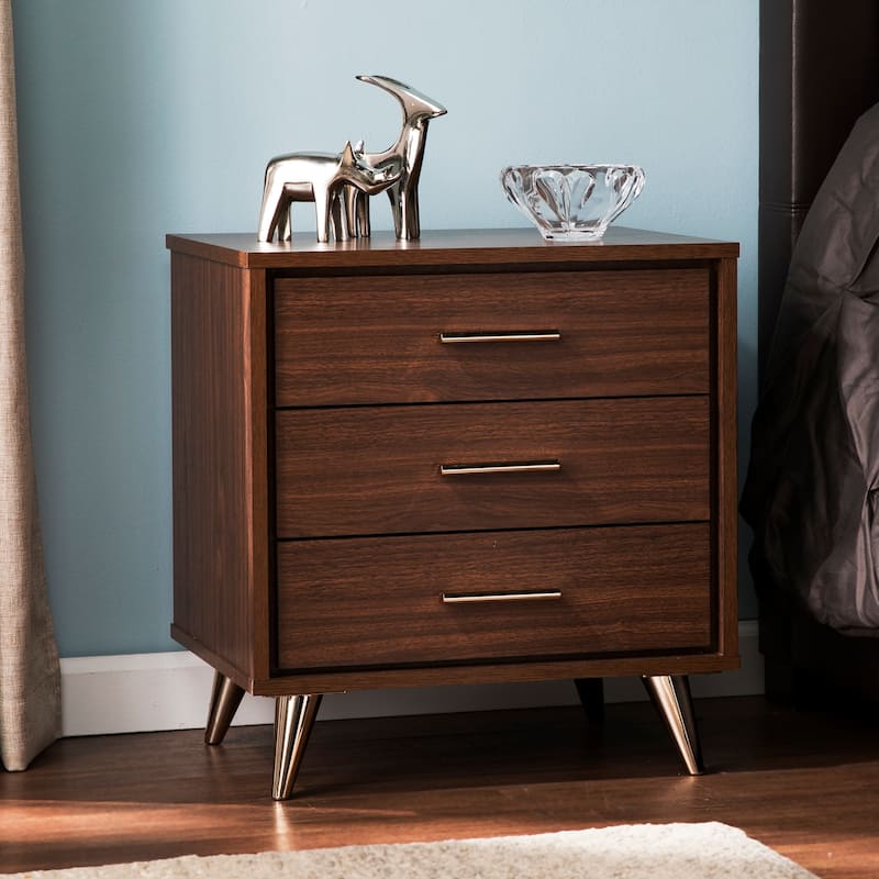 SEI Furniture Armoy Bedside Table - Walnut