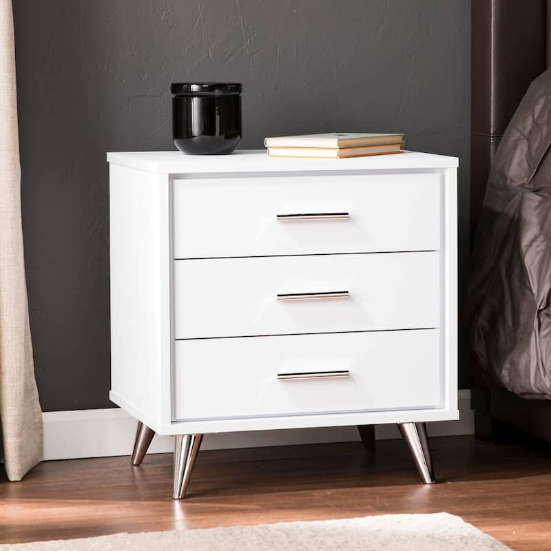 SEI Furniture Armoy Bedside Table - White