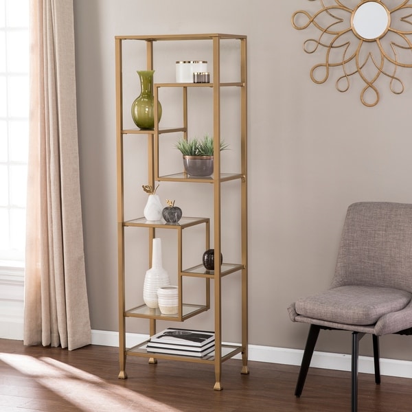 Modern Tall Etagere Bookcase for Small Space
