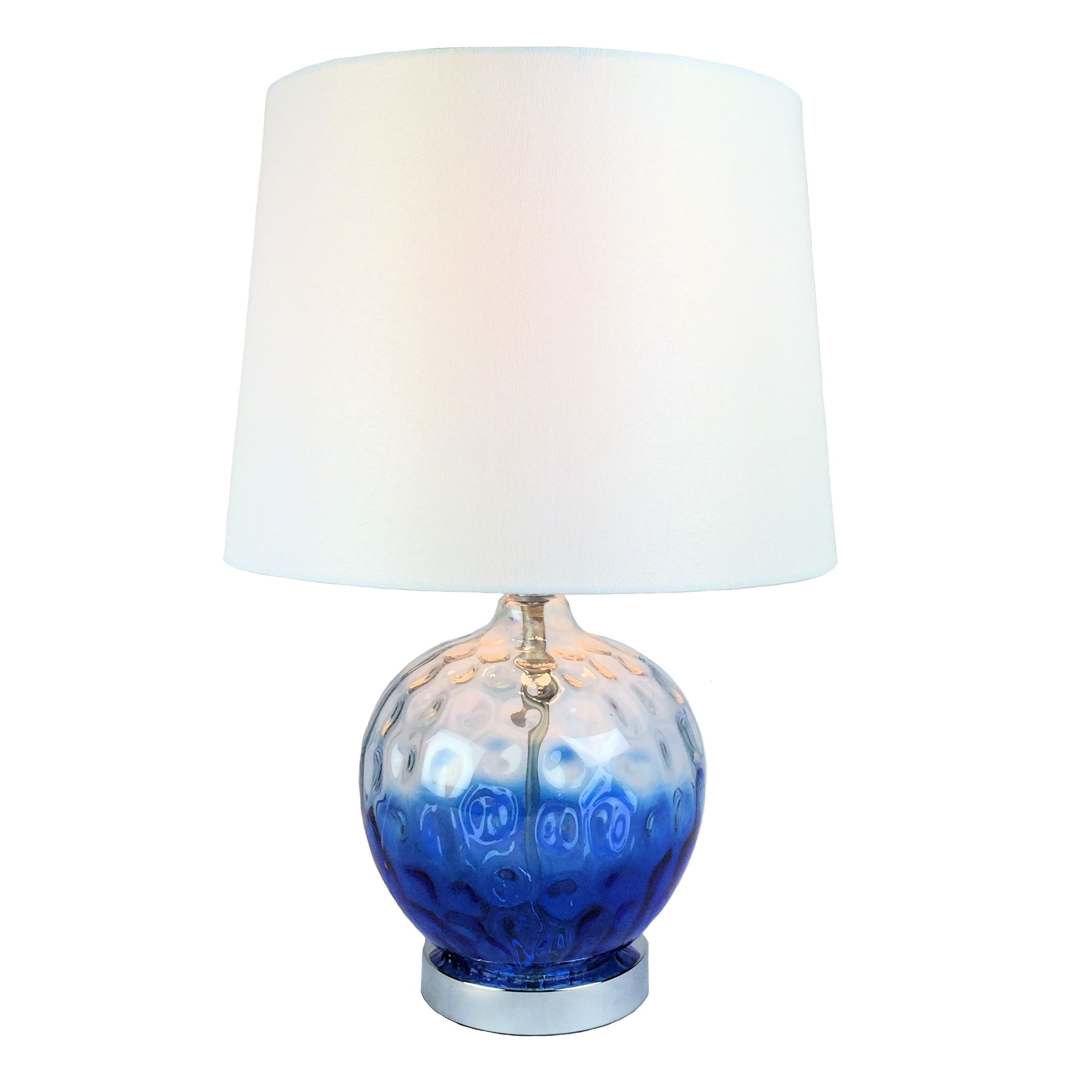 small blue table lamp