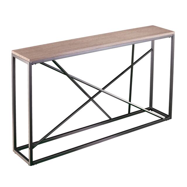 Strick & Bolton Sigrid Faux Marble Skinny Console Table Overstock
