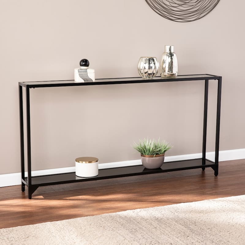 SEI Furniture Glenn Narrow Metal Console Table - Black