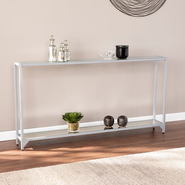 Carbon Loft Glenn Narrow Metal Console Table Overstock 25444937 Silver