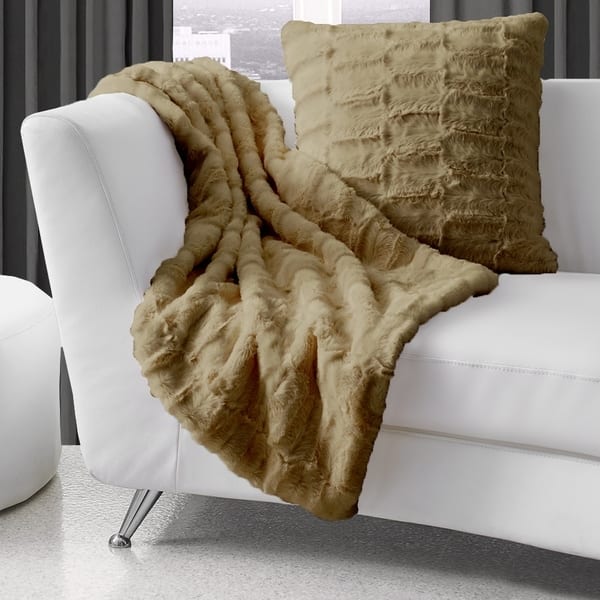 Faux Fur Throw and Pillow