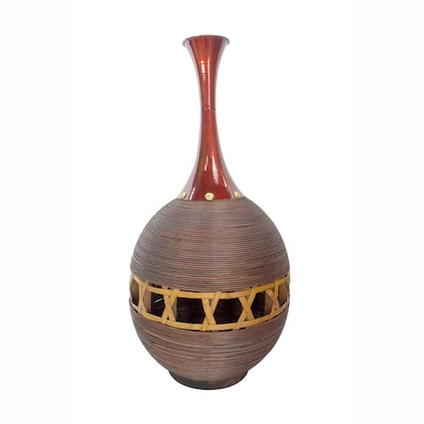 Clayton 30" Spun Bamboo Vase with Decorative Band