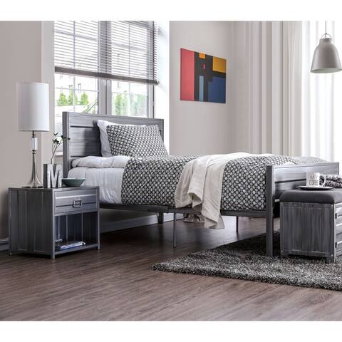 Carbon Loft Woolf Full Hand Brushed Silver 2-piece Platform Bed Set
