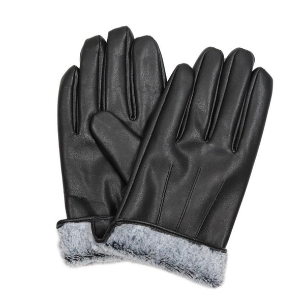 fur lined leather gloves mens black