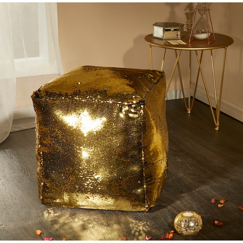 Reversible Sequin Mermaid Pouf