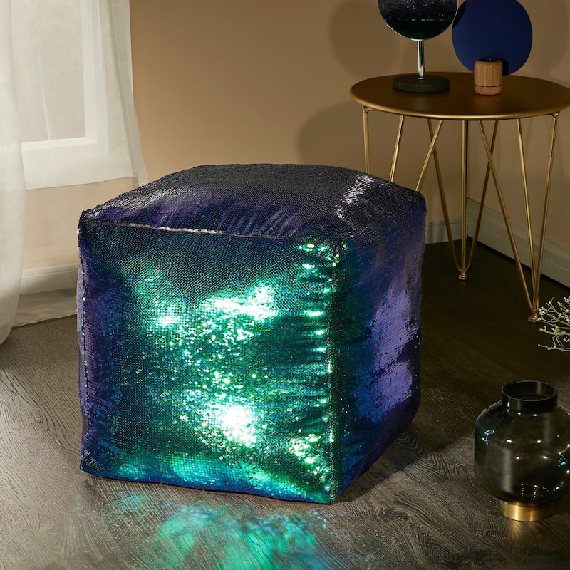 Reversible Sequin Mermaid Pouf