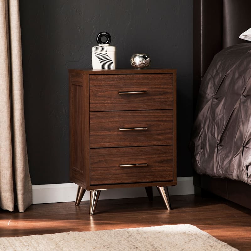 SEI Furniture Narva Mid-century Modern Storage Nightstand