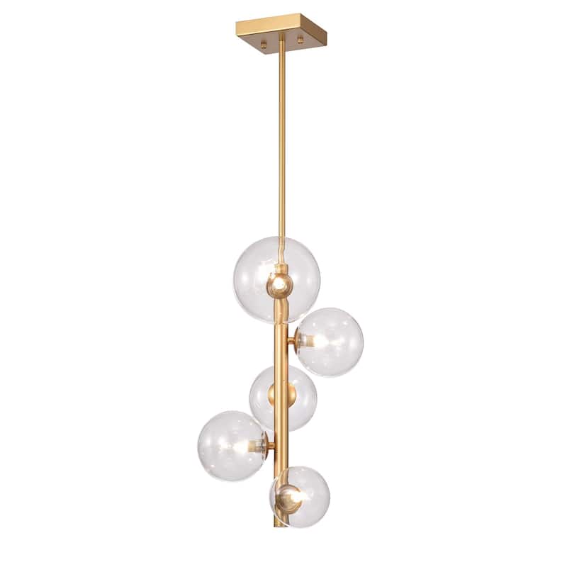 Newill 5-light Vertical Chandelier with Variable Glass Globes