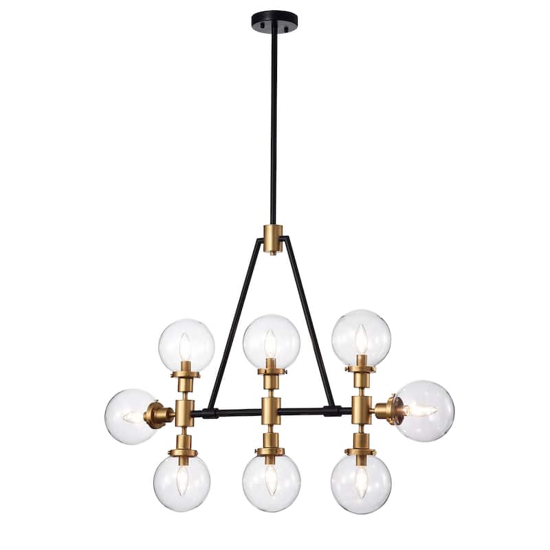 Itstar 8-light Gold Chandelier with Clear Glass Globe Shades