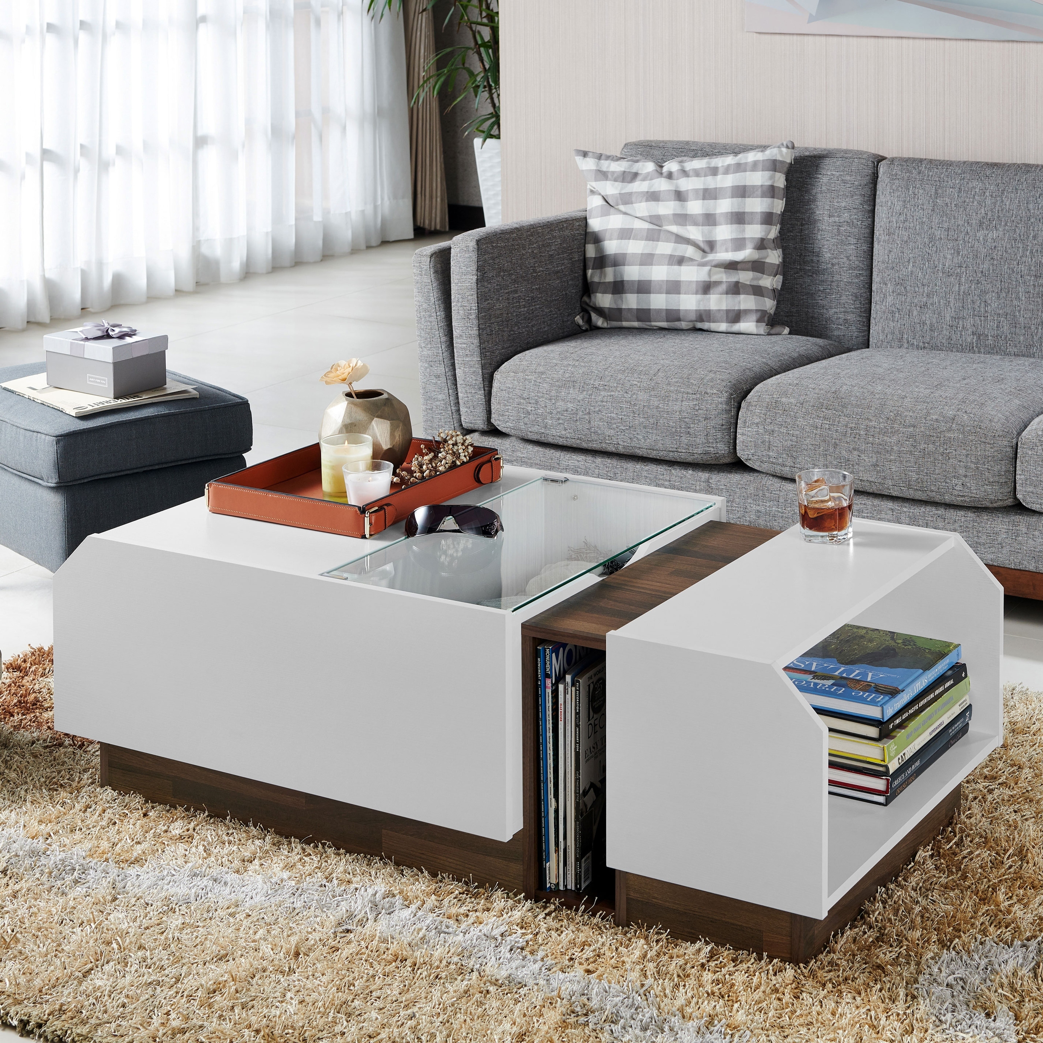 Shop Furniture Of America Podd Contemporary White Coffee Table On Sale Overstock 25448044