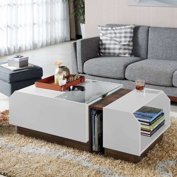 Furniture Of America Podd Contemporary White Coffee Table Coffee Table