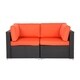 Kinbor 2-piece Outdoor Furniture Patio Love Seat All-Weather Sectional Wicker Corner Sofa - Thumbnail 22