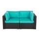 Kinbor 2-piece Outdoor Furniture Patio Love Seat All-Weather Sectional Wicker Corner Sofa - Thumbnail 24